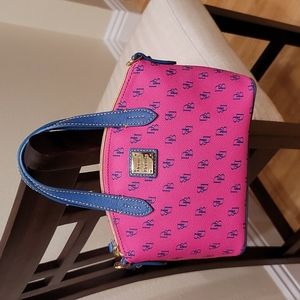 Dooney & Bourke Canvas Signature Mini Satchel/Crossbody Hot Pink